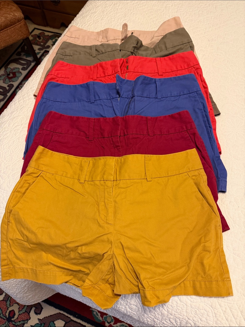 6: LOFT Women's Cotton Shorts - Mustard, Burgundy, Blue, Red, Olive, Khaki